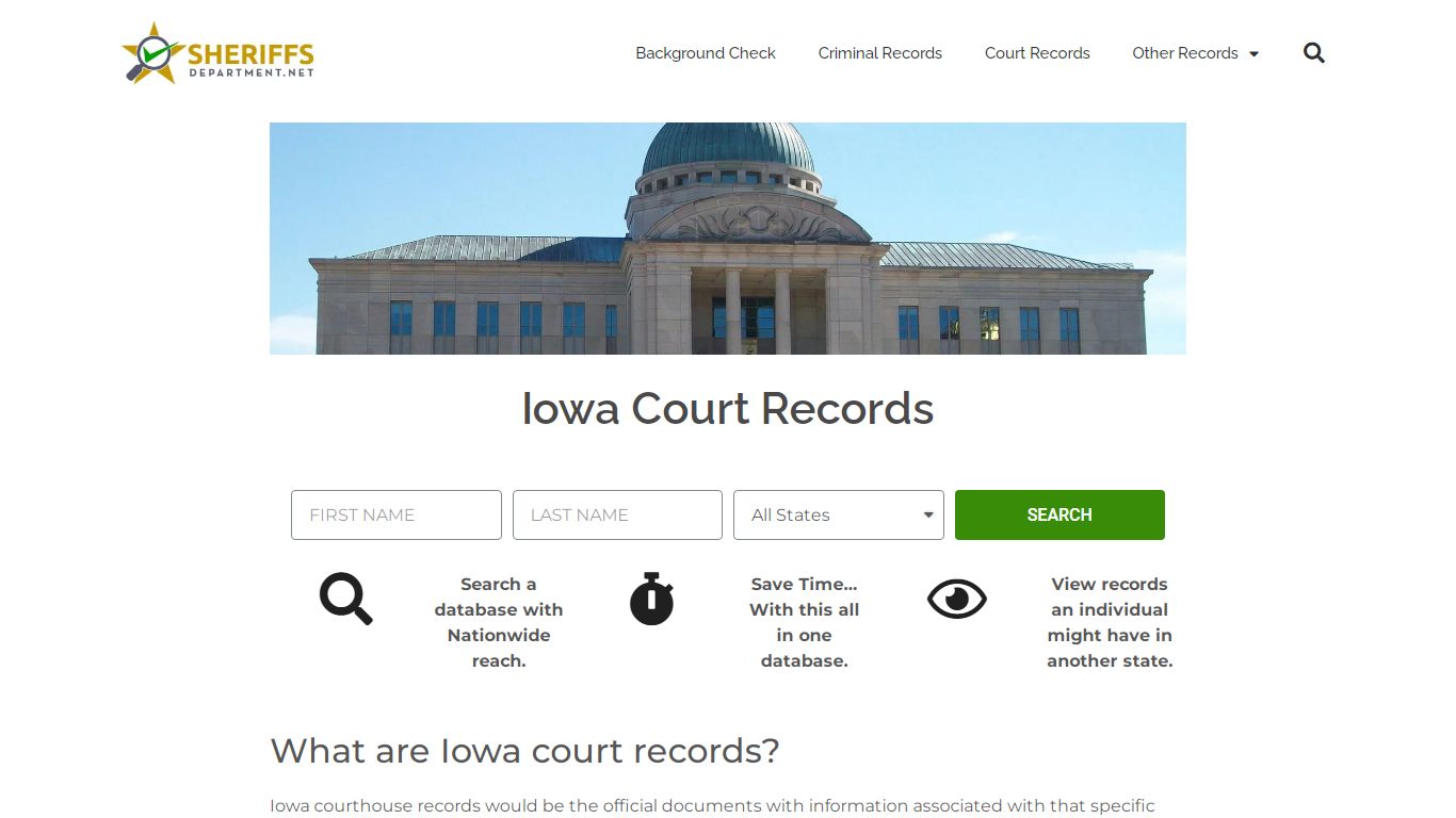 Iowa Court Records: IA Civil and Criminal Case - SheriffsDepartment.net