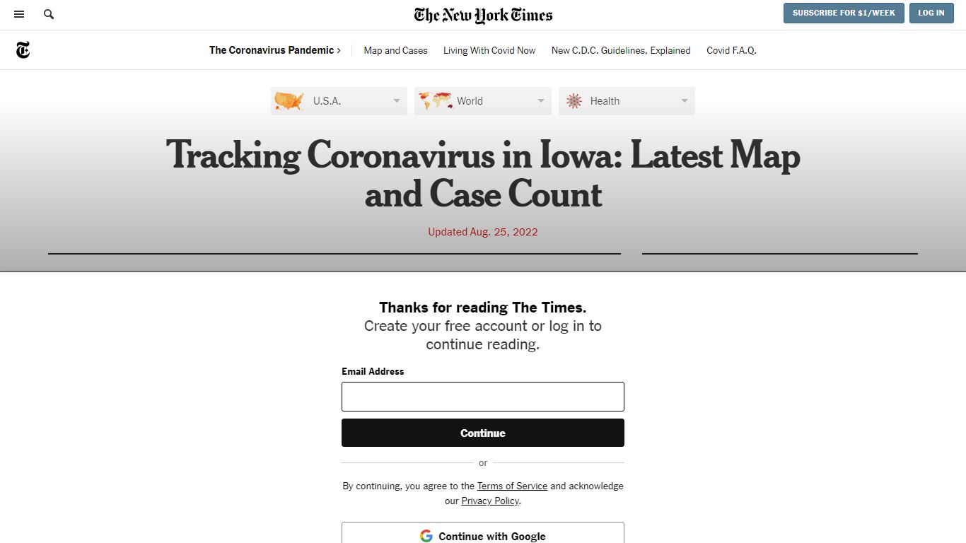 Iowa Coronavirus Map and Case Count - The New York Times